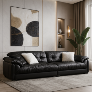 meteorite top grain cowhide sofa item #a107