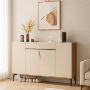 140cm walnut cream shoe cabinet – item #ak306