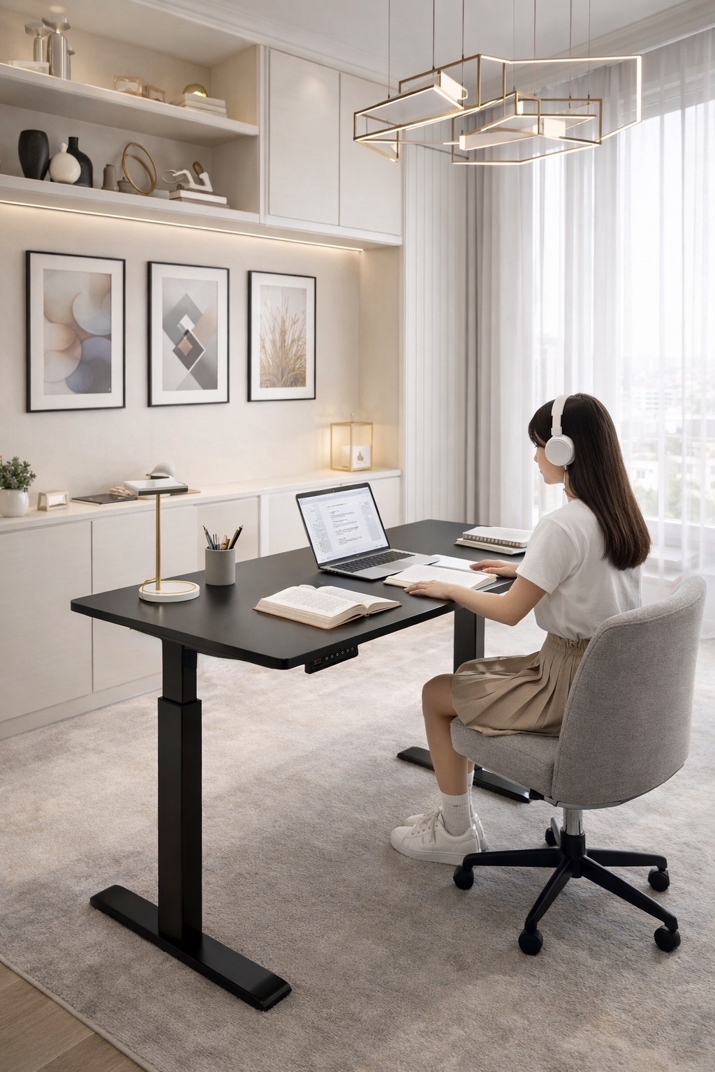 black power adjustable desk – item #tdd 002l black power adjustable desk – item #tdd 002l