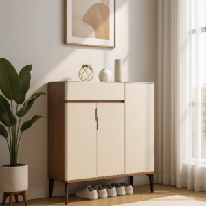 100cm walnut cream shoe cabinet – item #ak304