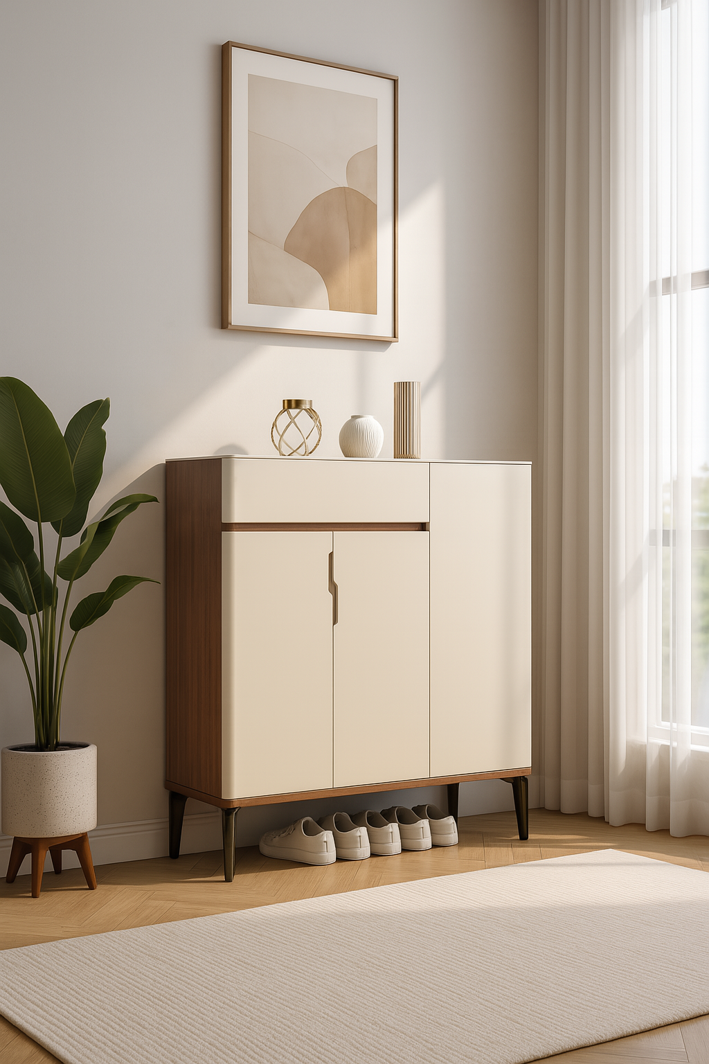 100cm walnut cream shoe cabinet – item #ak304 100cm walnut cream shoe cabinet – item #ak304