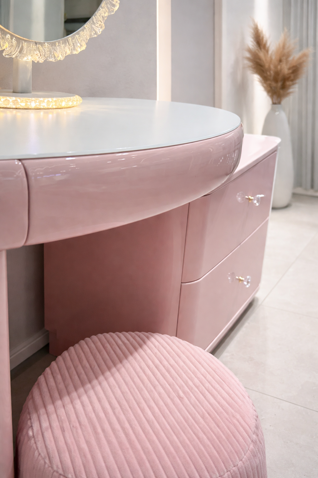 blush pink led vanity table set item #8540 blush pink led vanity table set item #8540