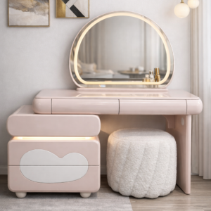 light pink led vanity table set item #t21