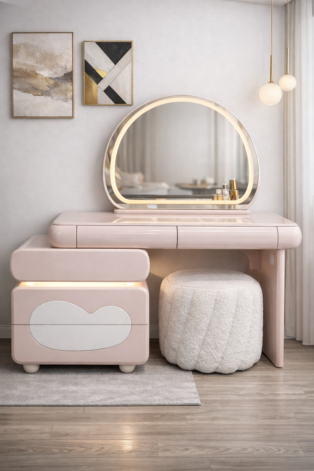 light pink led vanity table set item #t21 light pink led vanity table set item #t21