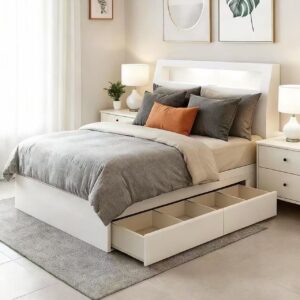 king alison storage bed glossy white