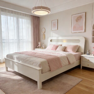 queen solid wood white ash bed