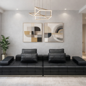 lawrence eco genuine leather sofa 336 cm