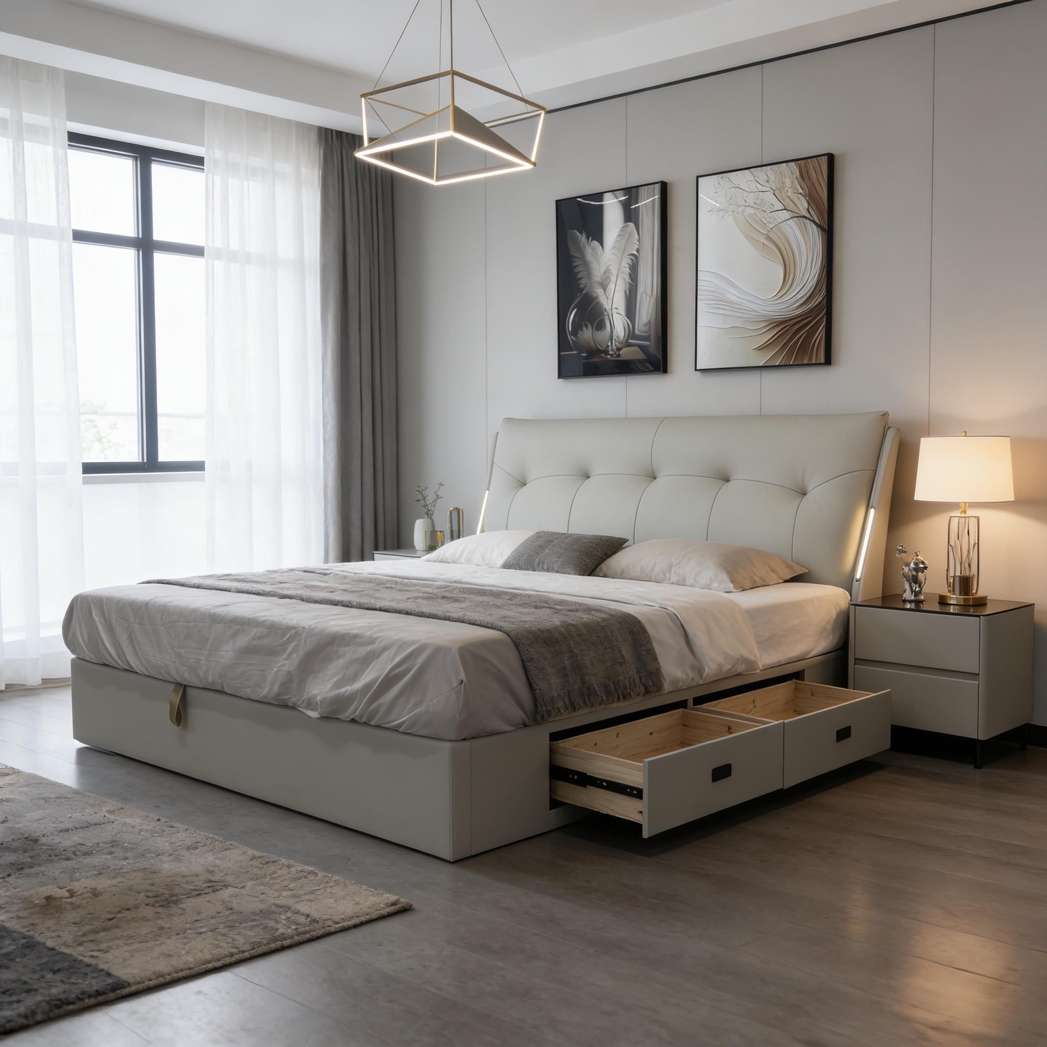 king storage upholstered bed with hydraulic lift – item #f123 king storage upholstered bed with hydraulic lift – item #f123
