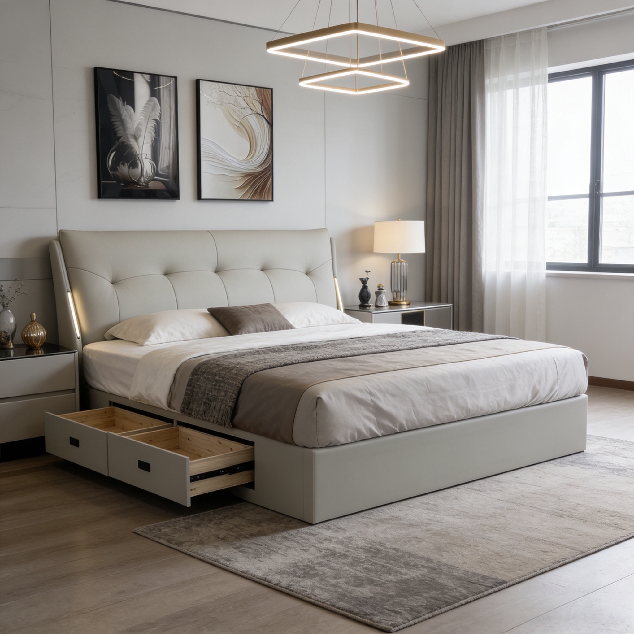 king storage upholstered bed with hydraulic lift – item #f123 king storage upholstered bed with hydraulic lift – item #f123