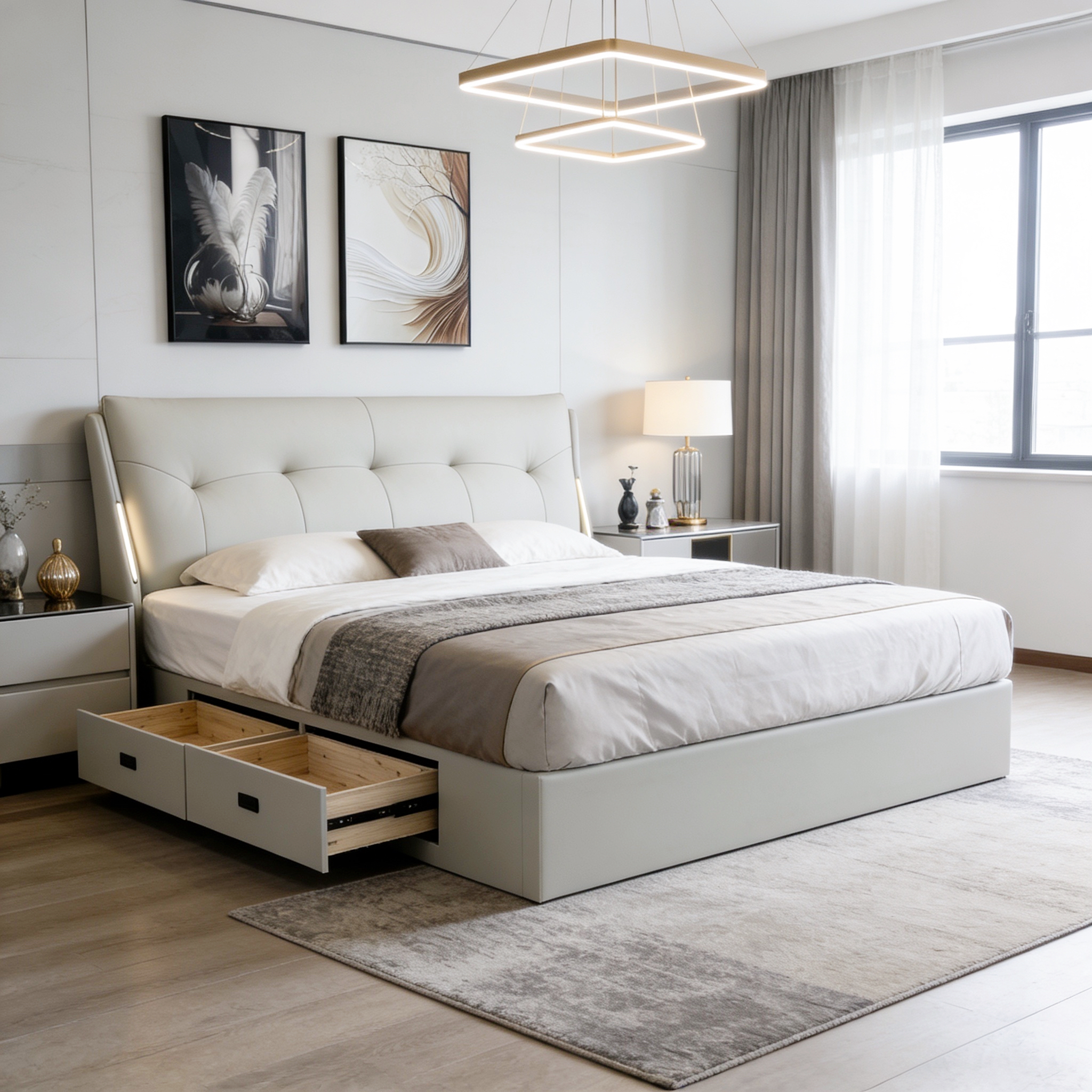 king storage upholstered bed with hydraulic lift – item #f123 king storage upholstered bed with hydraulic lift – item #f123