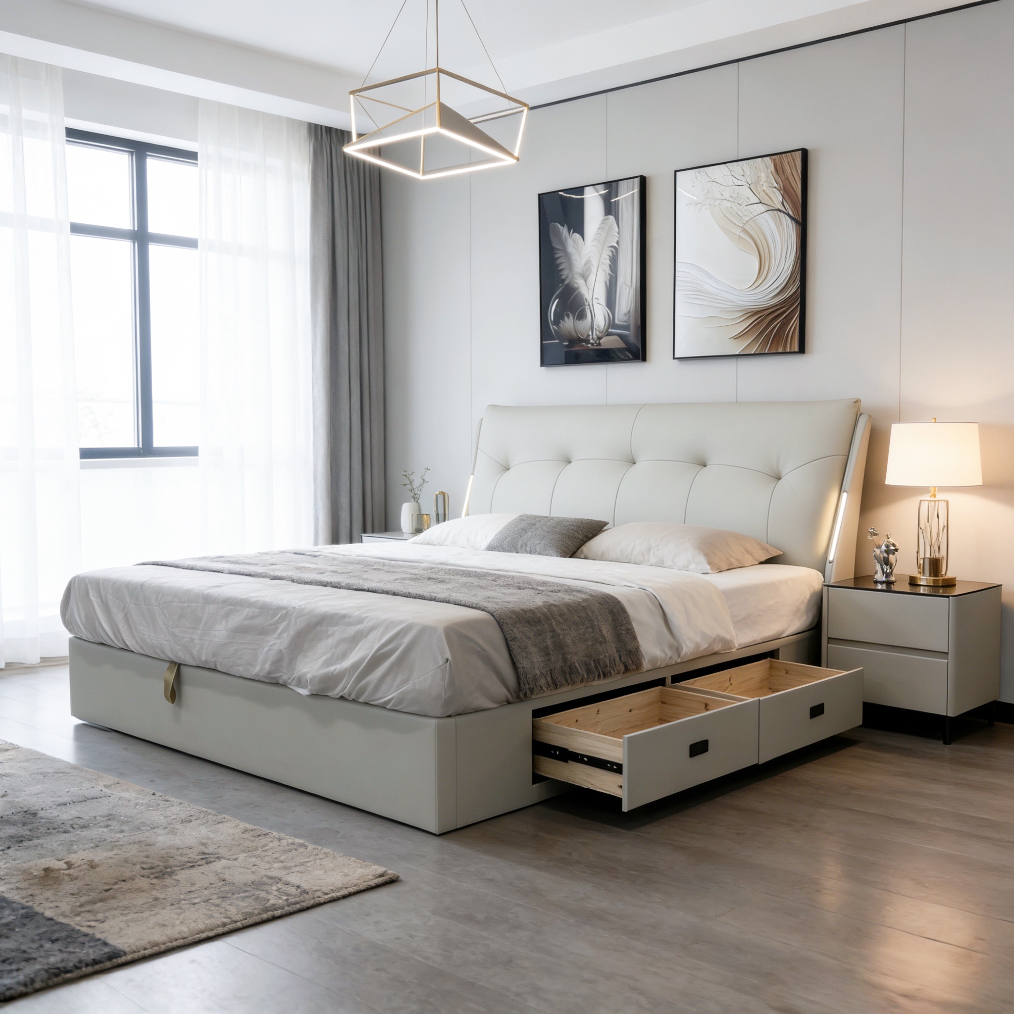 king storage upholstered bed with hydraulic lift – item #f123 king storage upholstered bed with hydraulic lift – item #f123