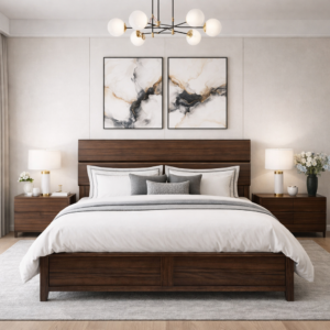 queen solid wood white ash bed