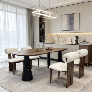 rectangular walnut wood dining table – item #c 43