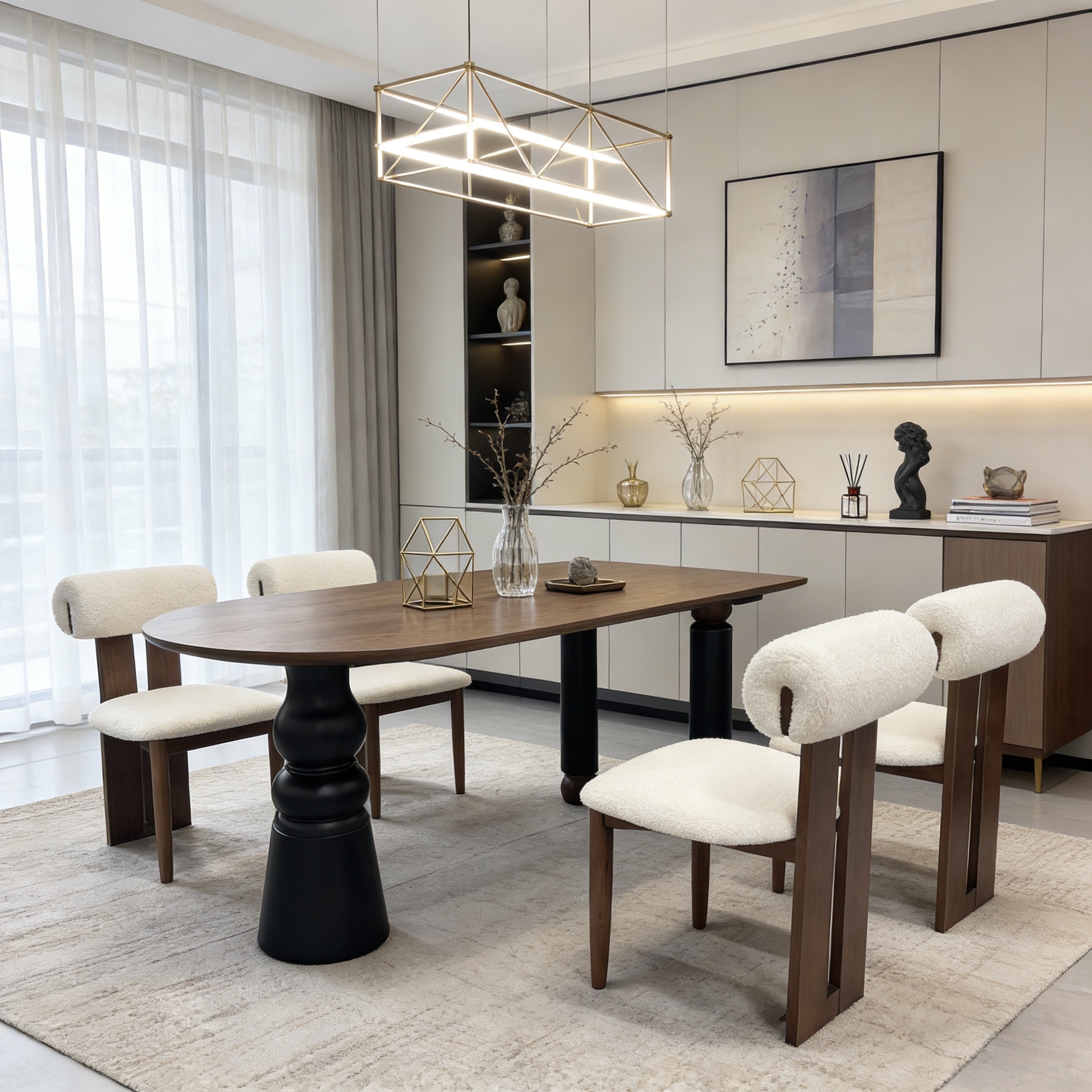 rectangular walnut wood dining table – item #c 43 rectangular walnut wood dining table – item #c 43