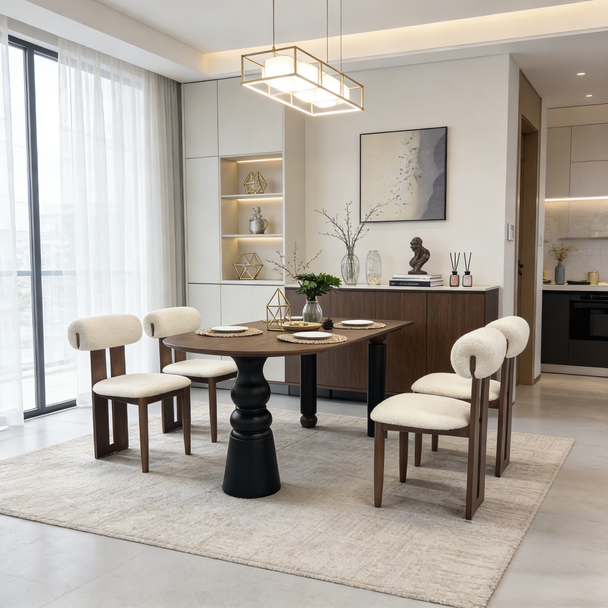 rectangular walnut wood dining table – item #c 43 rectangular walnut wood dining table – item #c 43
