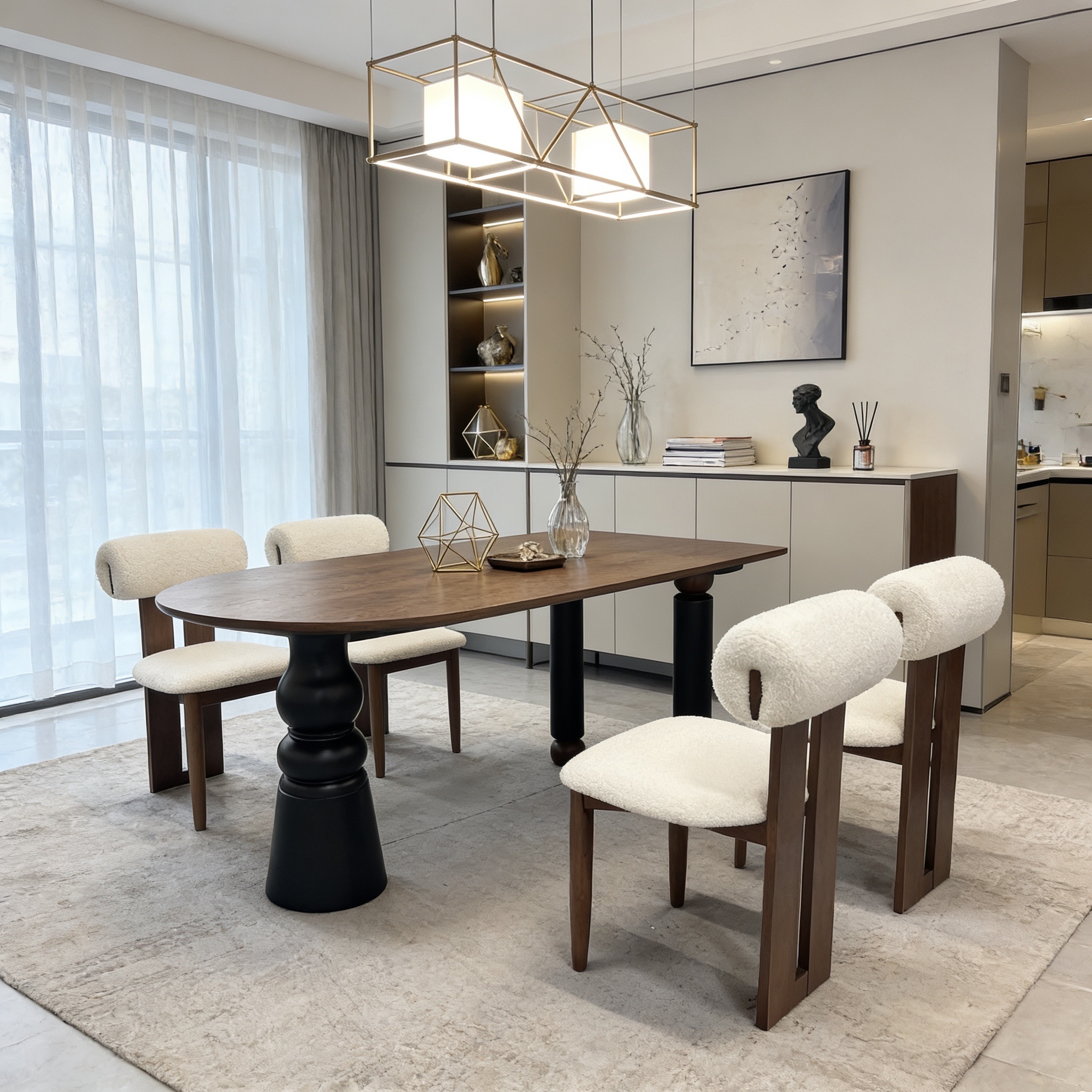 rectangular walnut wood dining table – item #c 43 rectangular walnut wood dining table – item #c 43