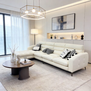 top grain cowhide l shaped sofa item #zm982 338 cm