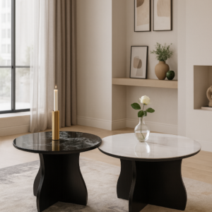 modern round 2 piece coffee table set – item #hy303