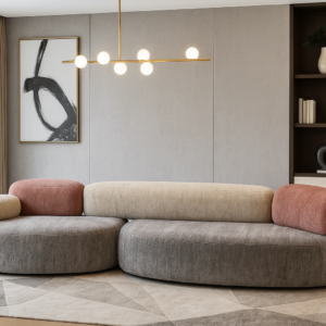 modern pebble rubble chenille sofa item #y235