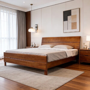 king solid wood oak bed