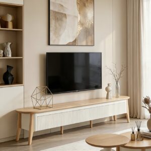 natural wood style modern tv stand item #2282