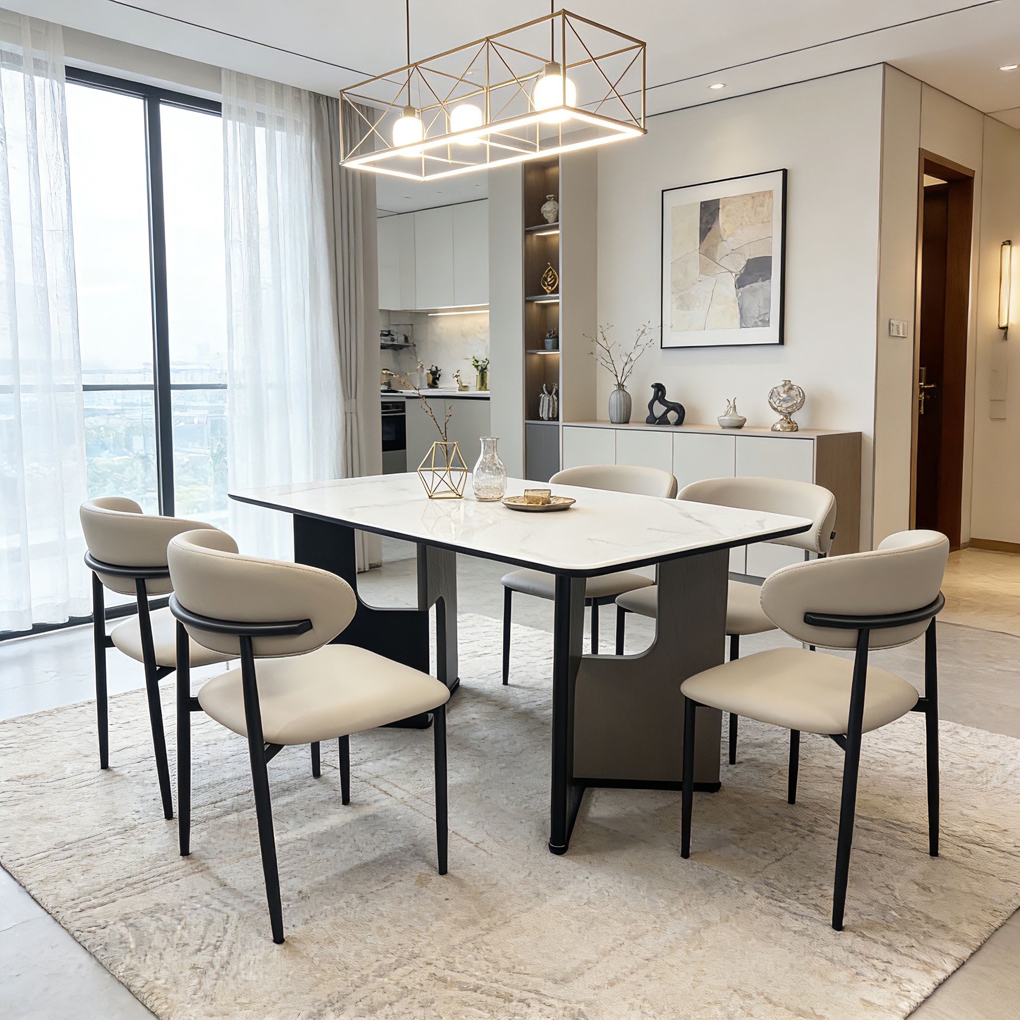 rectangular microcrystal stone dining table – item #909 rectangular microcrystal stone dining table – item #909