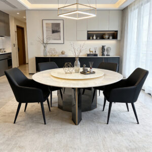 round crystal stone dining table item #150