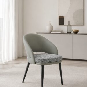 curved back performance leather dining chair – item #299