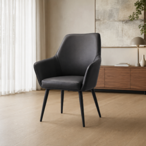 armrest performance leather dining chair – item #39