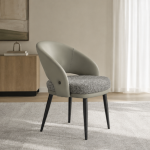 curved back performance leather dining chair – item #299