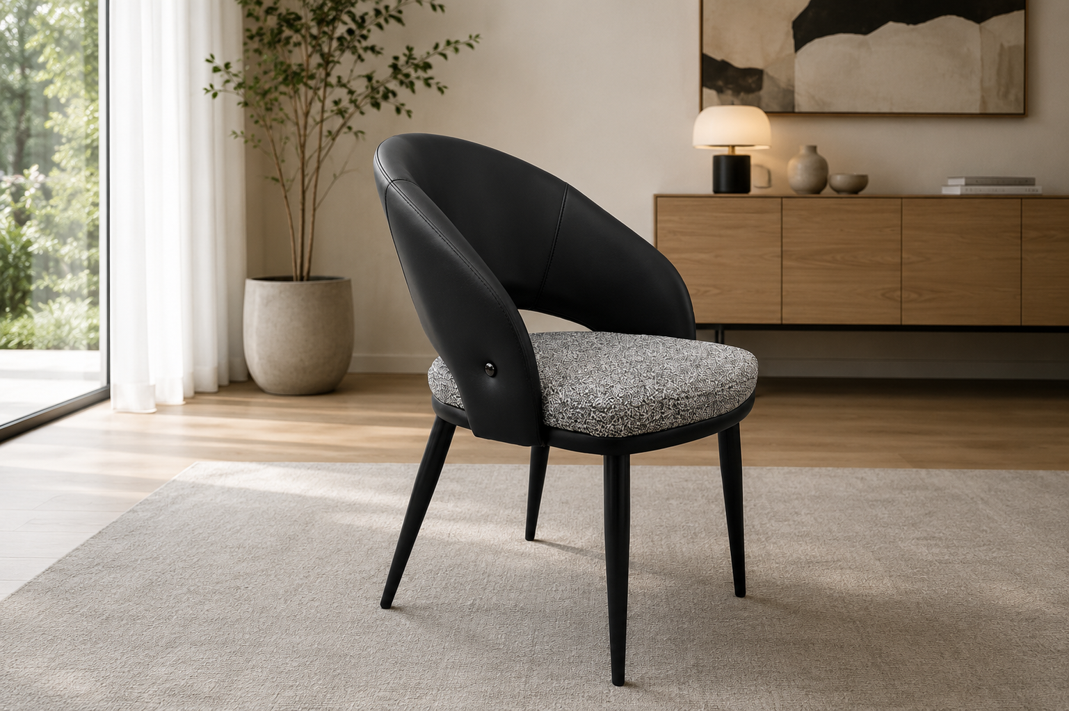 curved back performance leather dining chair – item #299 curved back performance leather dining chair – item #299
