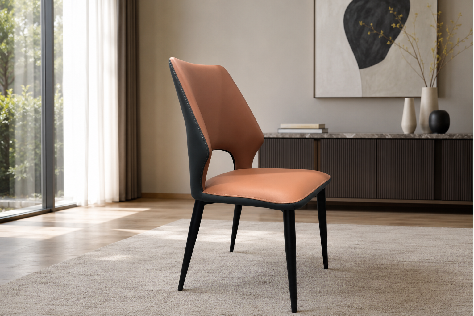 modern performance leather dining chair – item #f16 modern performance leather dining chair – item #f16