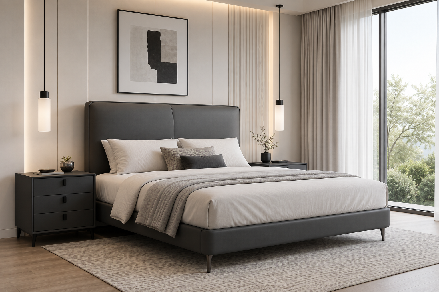 double real leather bed – item #2239 double real leather bed – item #2239