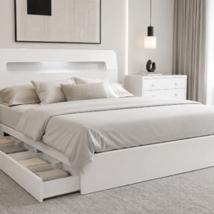 king alice storage bed white