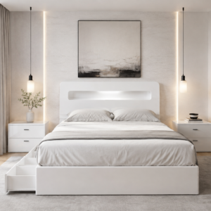double alice storage bed white