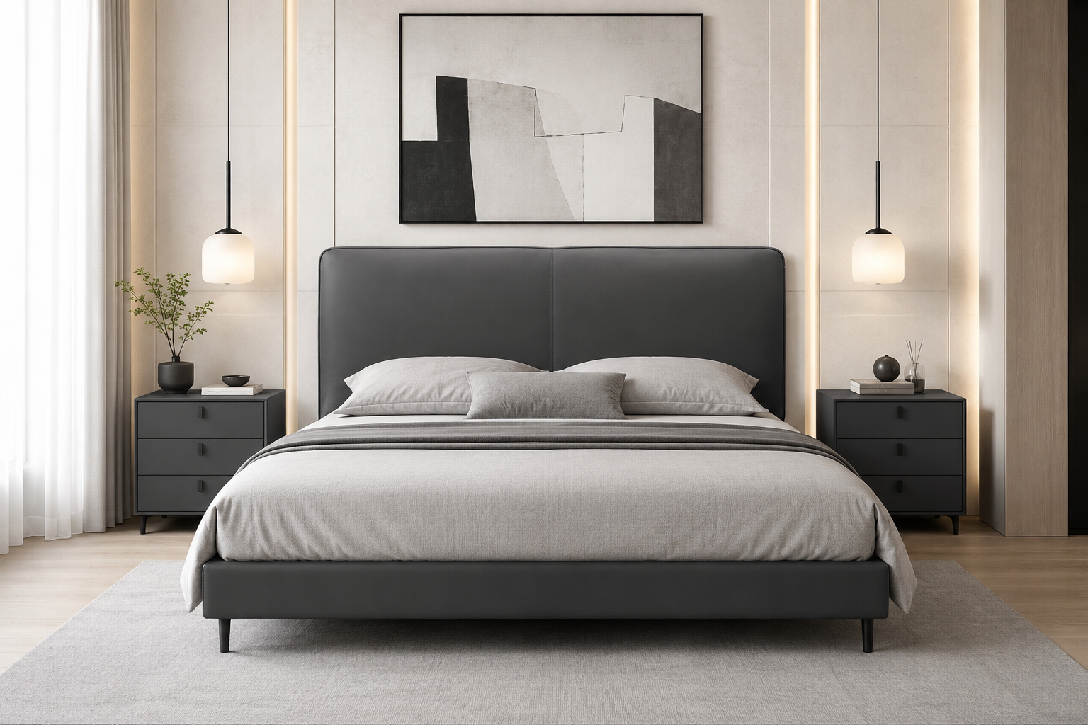double real leather bed – item #2239 double real leather bed – item #2239