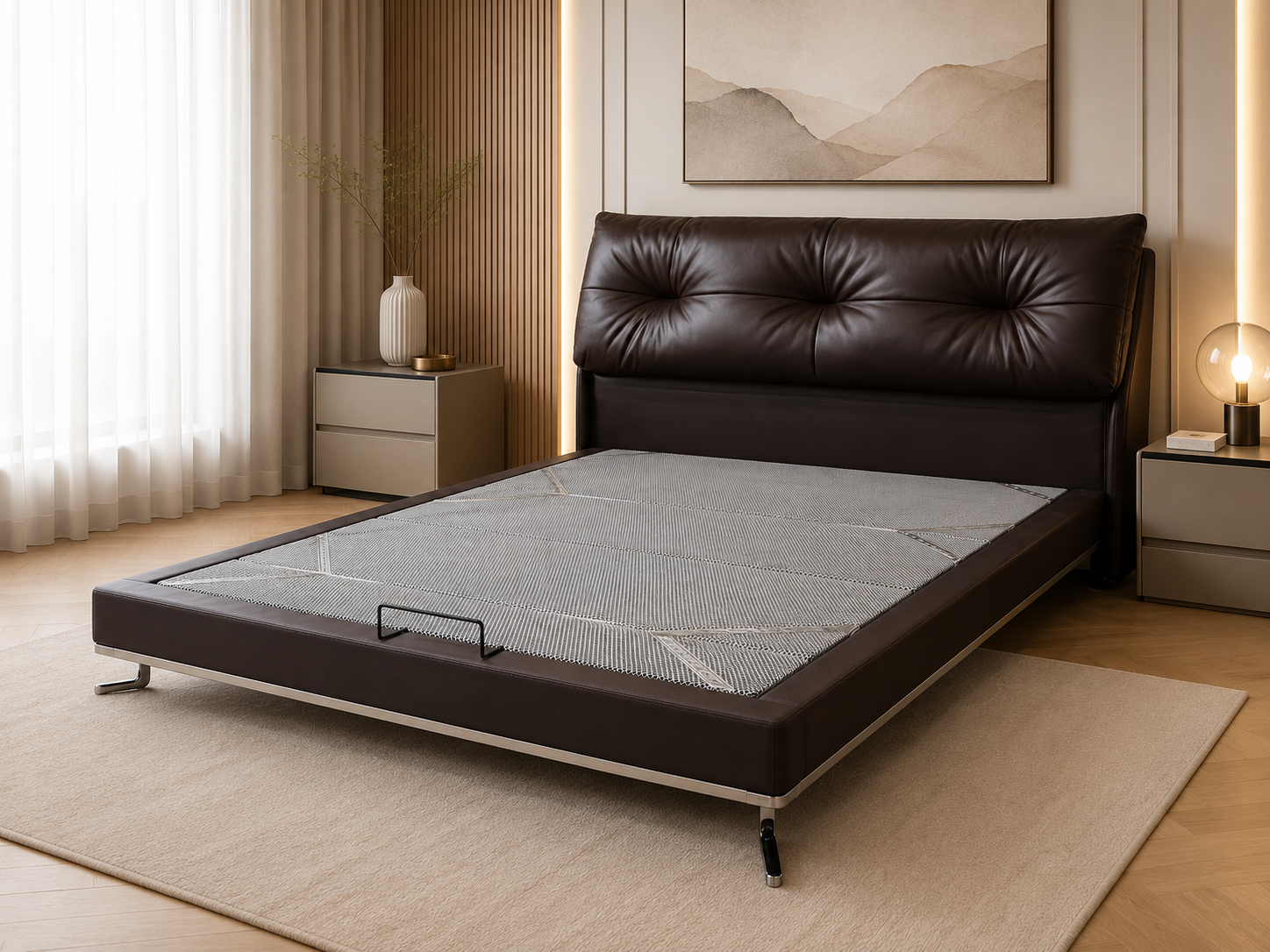 euro king real leather bed – item #s15 euro king real leather bed – item #s15