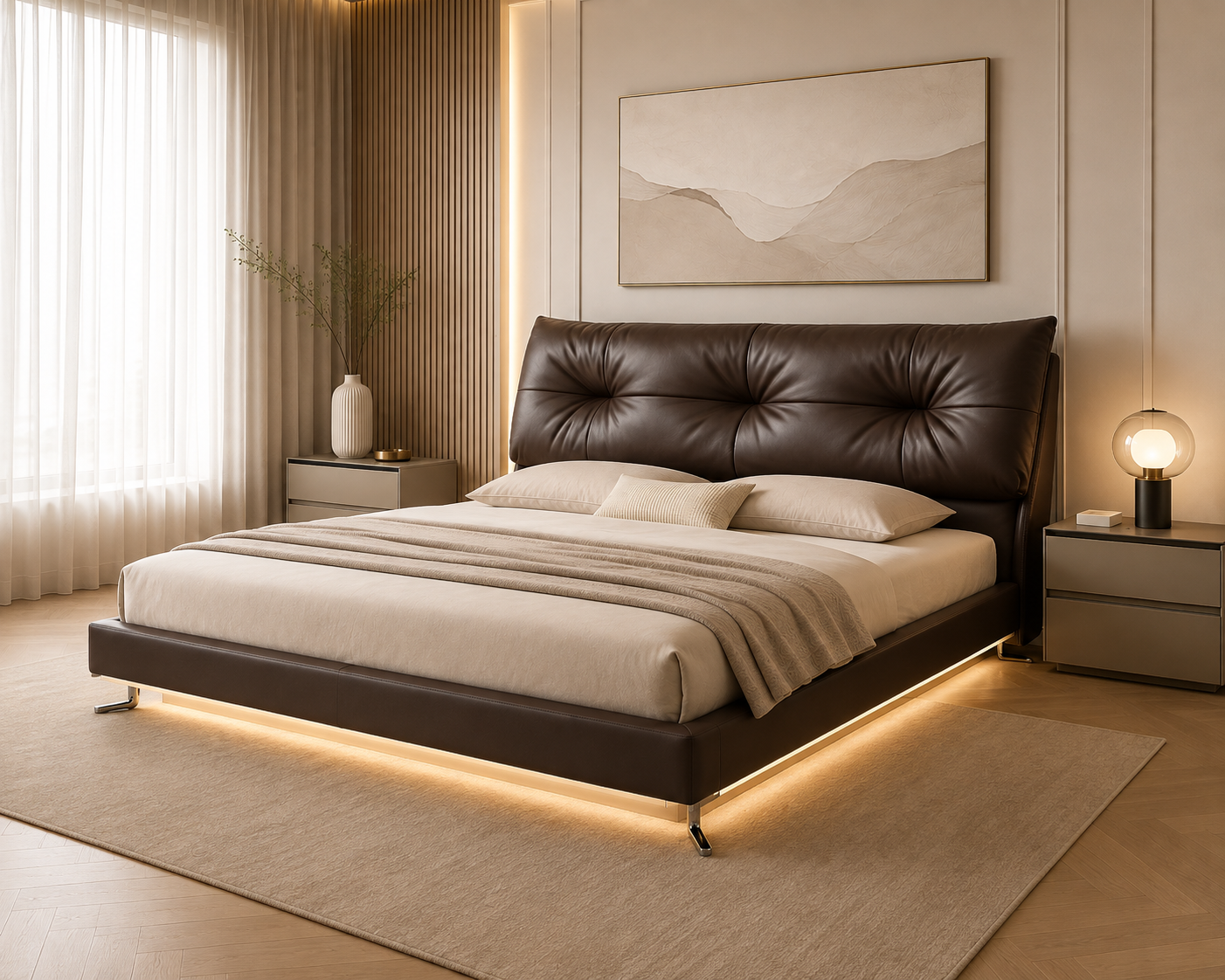 euro king real leather bed – item #s15 euro king real leather bed – item #s15