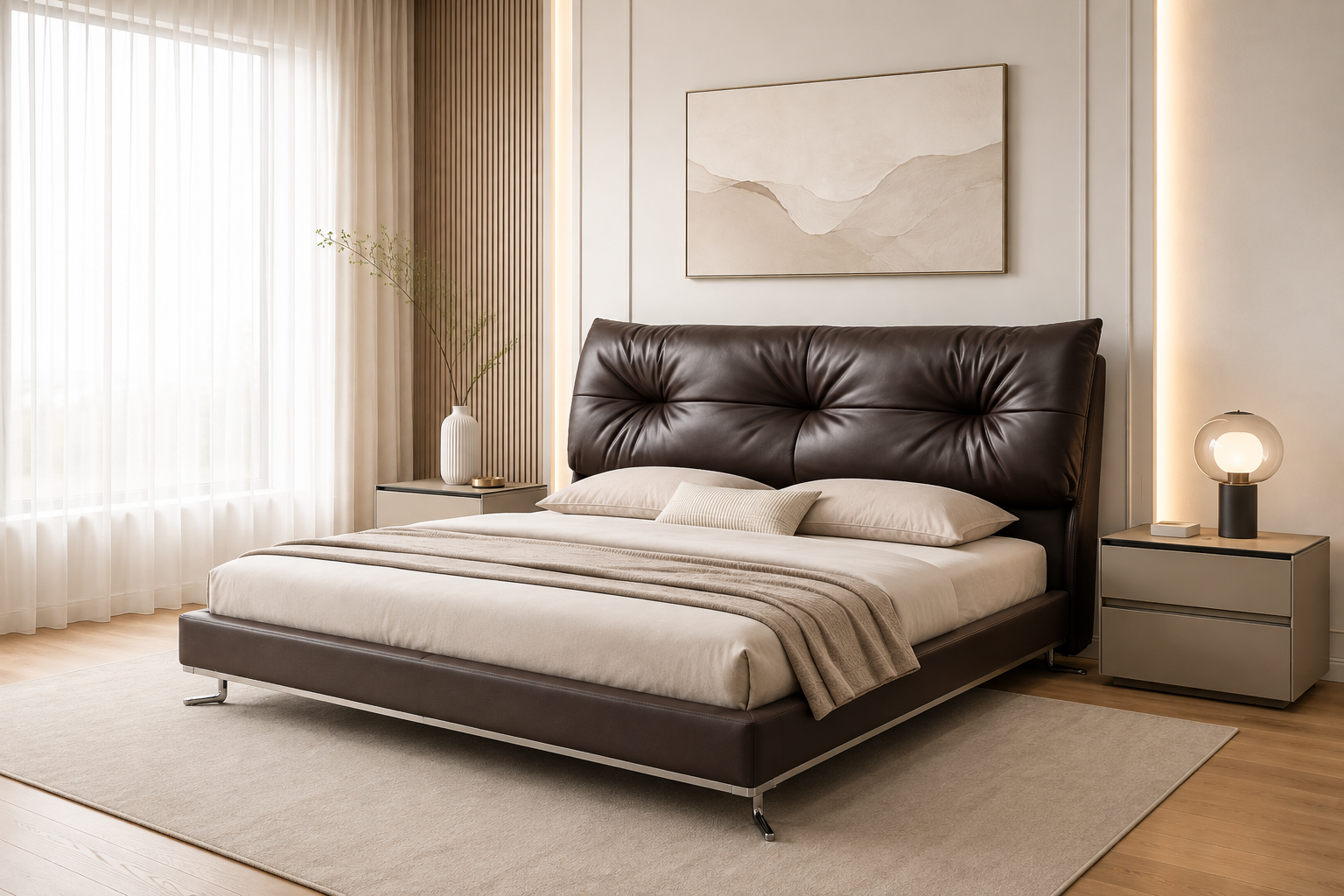 euro king real leather bed – item #s15 euro king real leather bed – item #s15