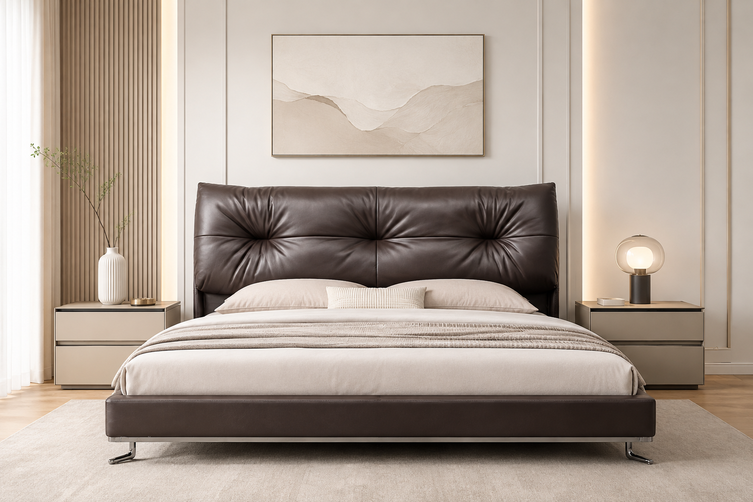 euro king real leather bed – item #s15 euro king real leather bed – item #s15