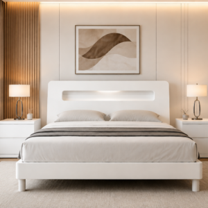 queen alice white bed