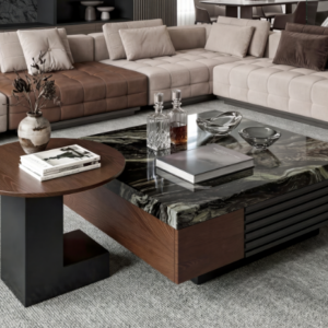 modern coffee table set with glass top – item #gc17