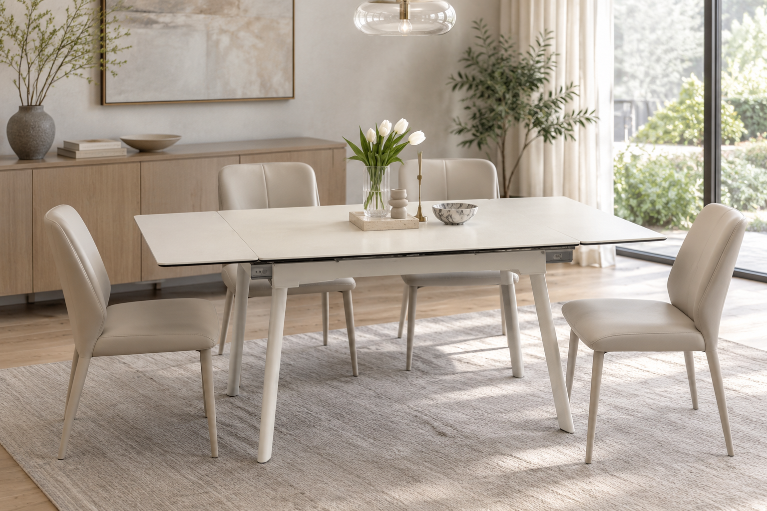 beige extendable dining table – item #dt616 beige extendable dining table – item #dt616