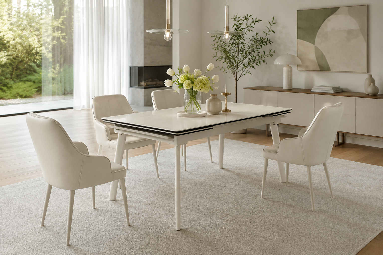 beige extendable dining table – item #dt616 beige extendable dining table – item #dt616