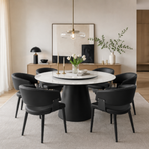 round microcrystal stone dining table – item #023