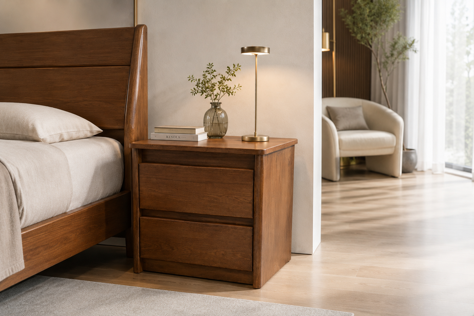 walnut solid wood night table item #106b walnut solid wood night table item #106b