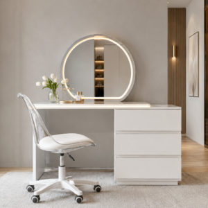 modern white led makeup vanity table – item #023