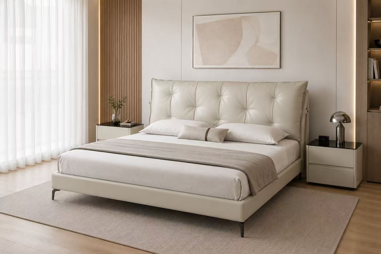 king real leather platform bed – item #q207 king real leather platform bed – item #q207